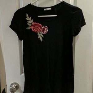 Black embroidered top